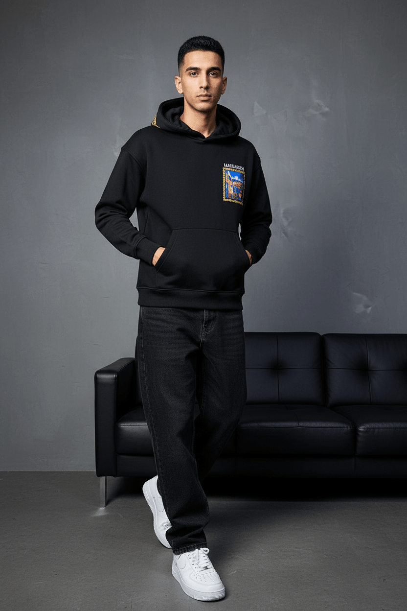 SWEAT A CAPUCH NOIR 7856 - ZG PREMIUM
