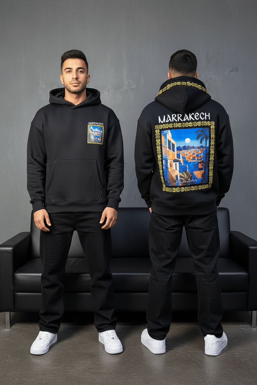 SWEAT A CAPUCH NOIR 7856 - ZG PREMIUM
