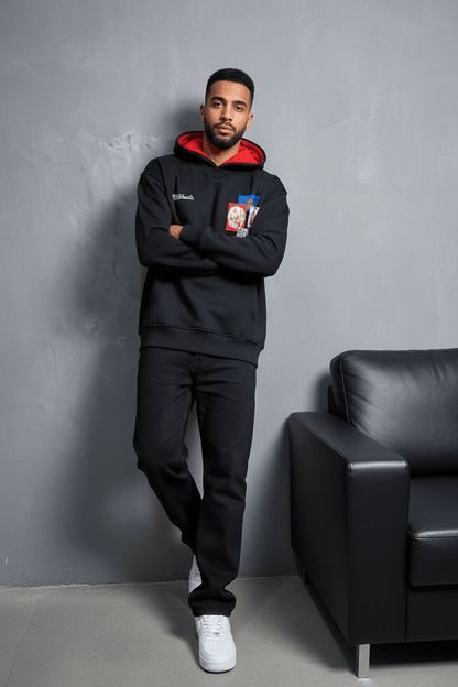 SWEAT A CAPUCH NOIR 7853 - ZG PREMIUM