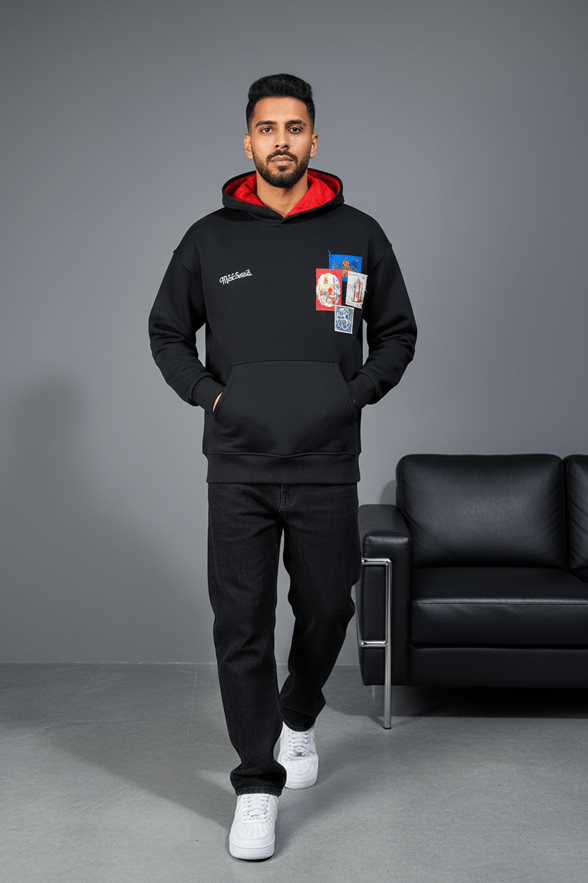SWEAT A CAPUCH NOIR 7853 - ZG PREMIUM