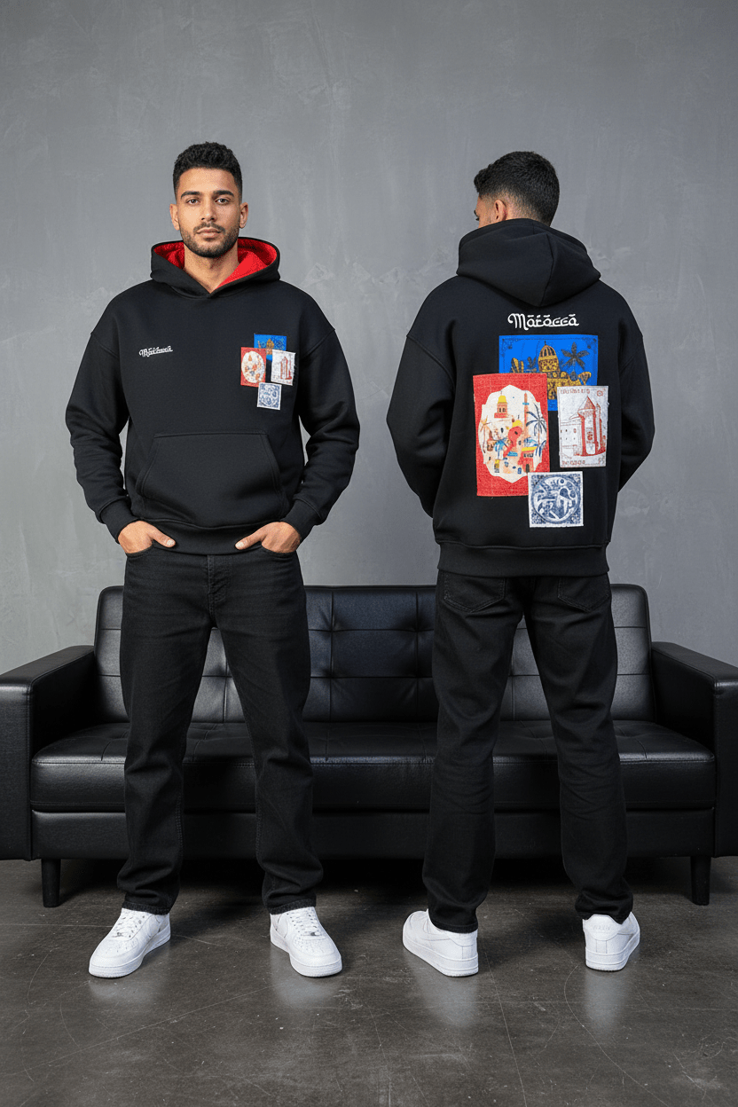 SWEAT A CAPUCH NOIR 7853 - ZG PREMIUM