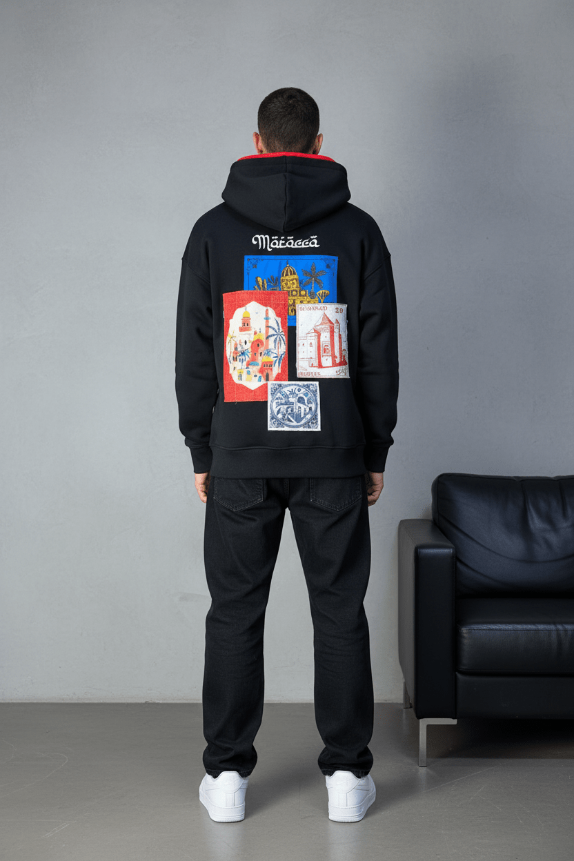 SWEAT A CAPUCH NOIR 7853 - ZG PREMIUM
