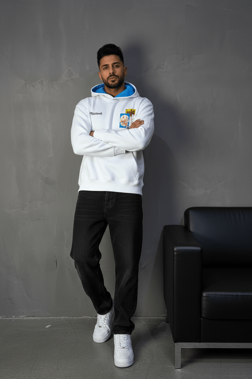 SWEAT A CAPUCH BLANC 7853 - ZG PREMIUM