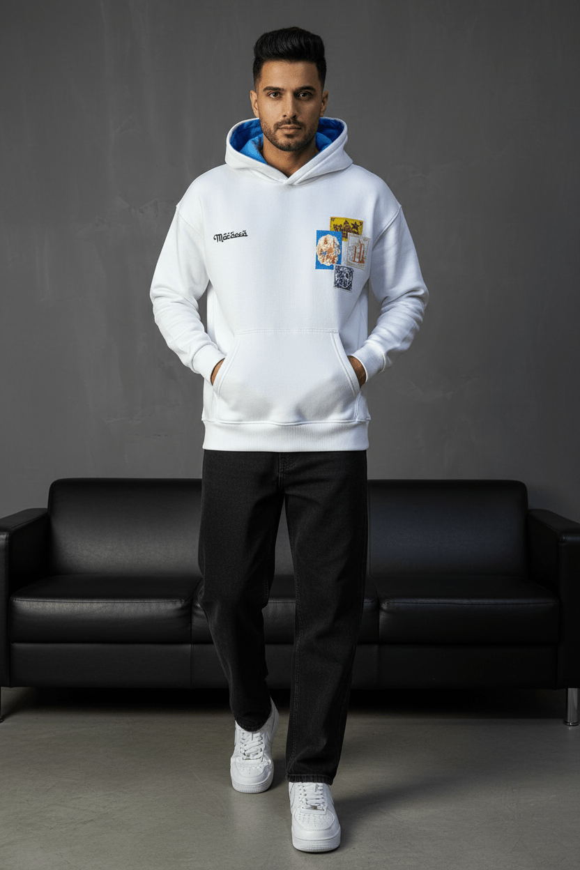 SWEAT A CAPUCH BLANC 7853 - ZG PREMIUM