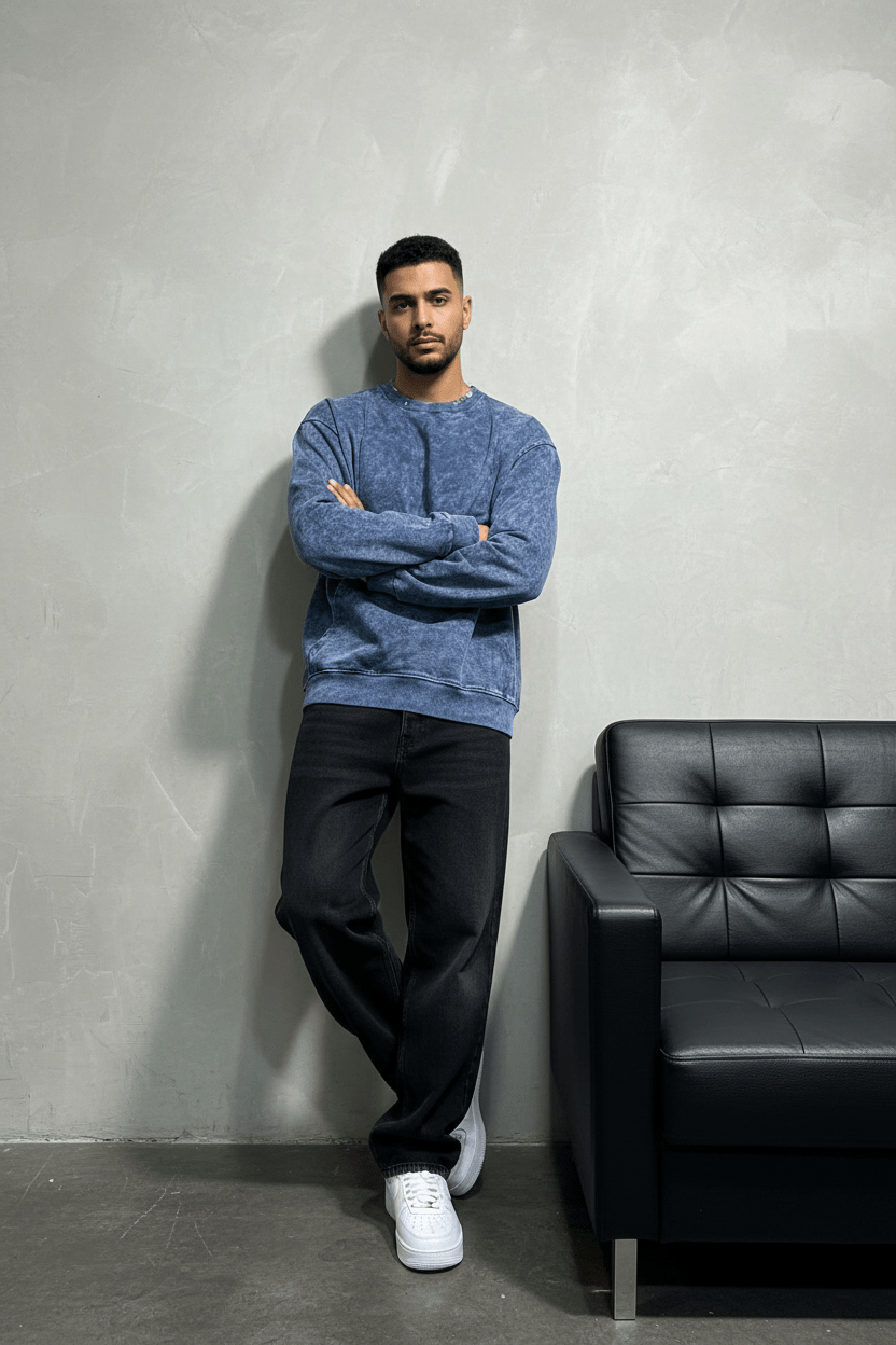 Sweat-shirt bleu jacey jace - ZG PREMIUM