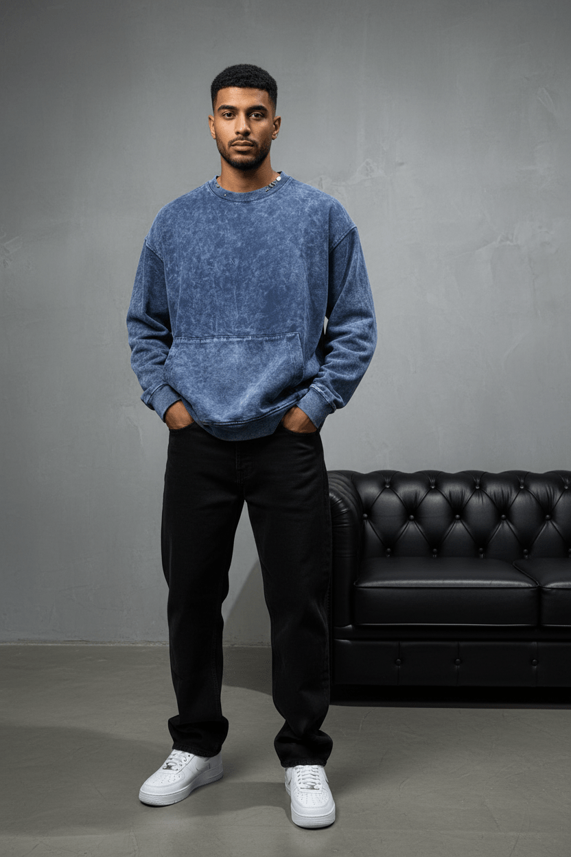 Sweat-shirt bleu jacey jace - ZG PREMIUM