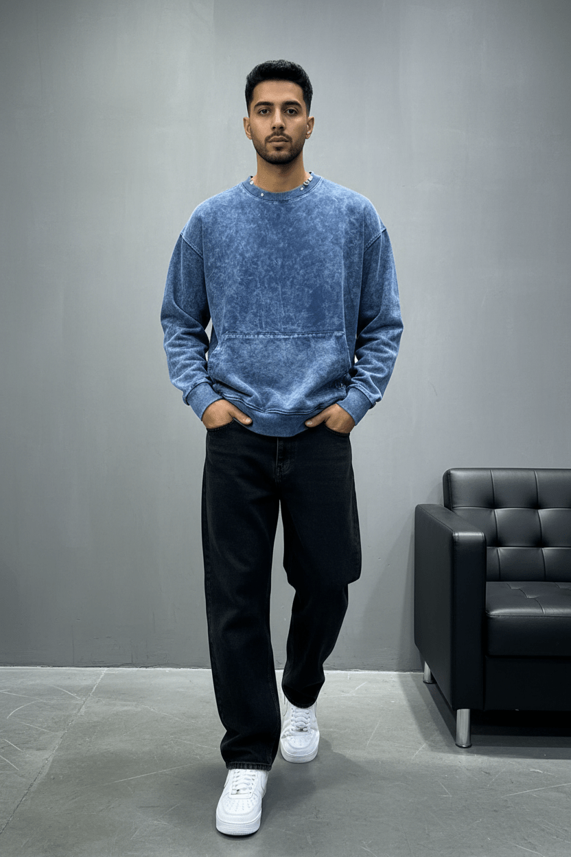 Sweat-shirt bleu jacey jace - ZG PREMIUM