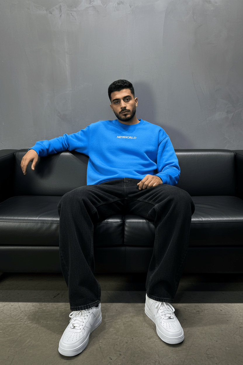 Sweat-shirt Bleu "NEWWORLD" - ZG PREMIUM