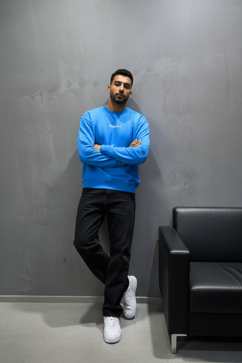 Sweat-shirt Bleu "NEWWORLD" - ZG PREMIUM