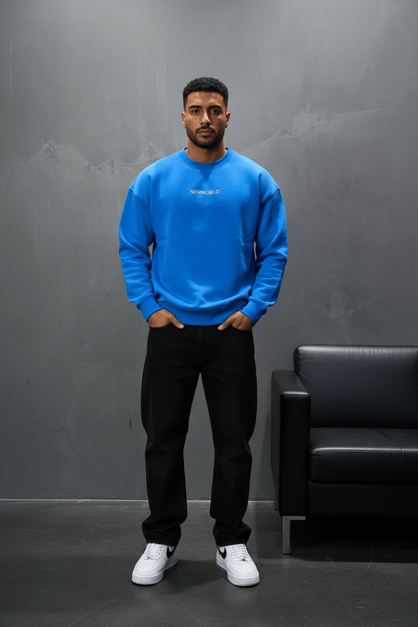 Sweat-shirt Bleu "NEWWORLD" - ZG PREMIUM