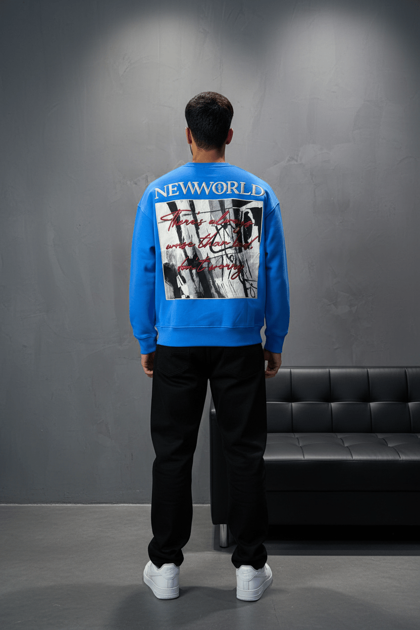 Sweat-shirt Bleu "NEWWORLD" - ZG PREMIUM