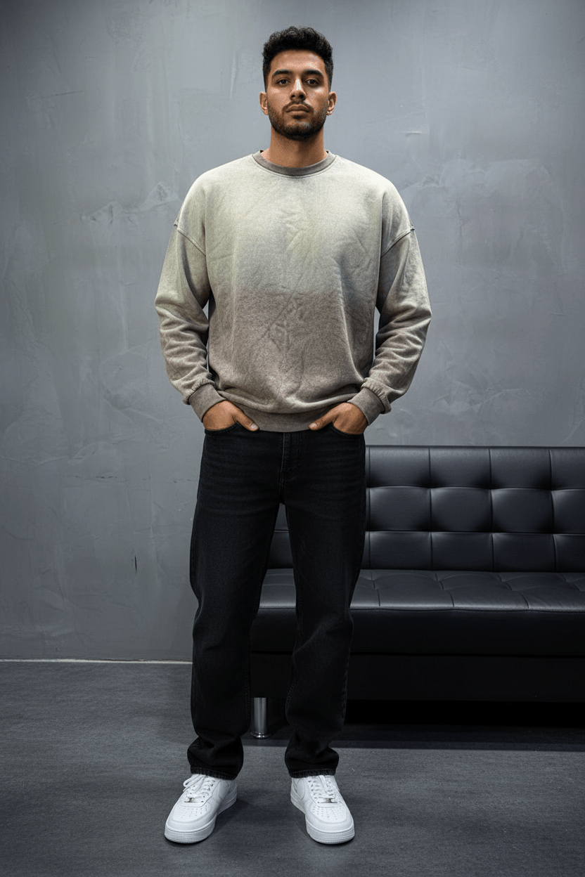 Sweat-shirt Tie - Dye Vert Olive 2693 - ZG PREMIUM