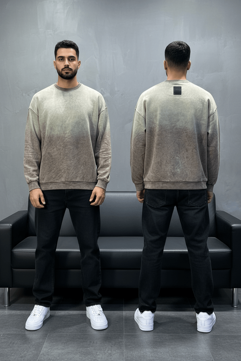 Sweat-shirt Tie - Dye Vert Olive 2693 - ZG PREMIUM