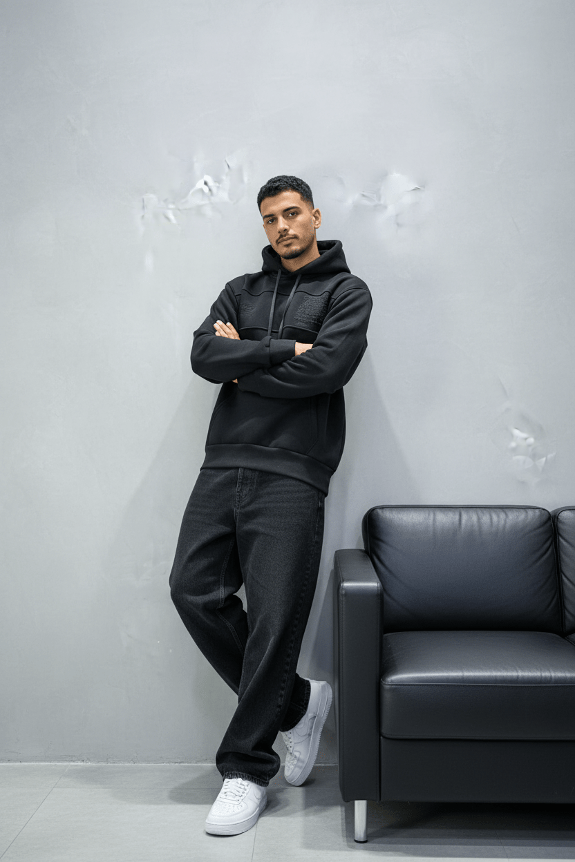 Hoodie régular size noire "Future Generation" - ZG PREMIUM