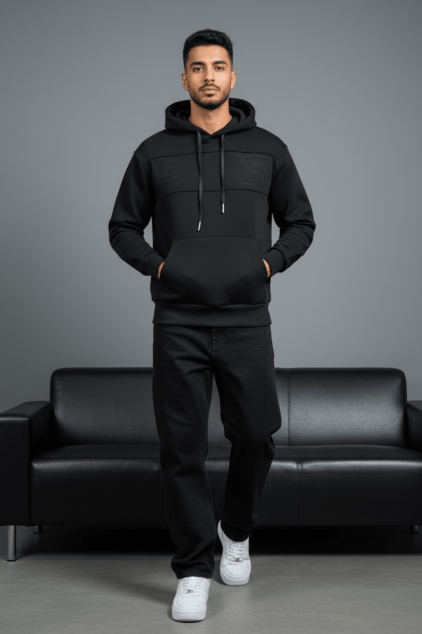 Hoodie régular size noire "Future Generation" - ZG PREMIUM