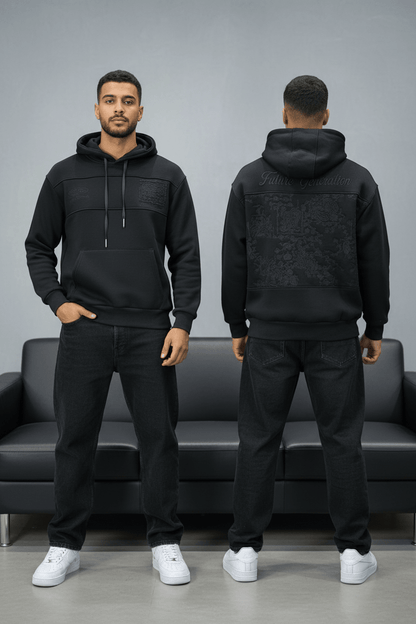 Hoodie régular size noire "Future Generation" - ZG PREMIUM