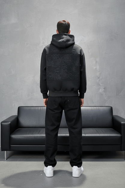 Hoodie régular size noire "Future Generation" - ZG PREMIUM