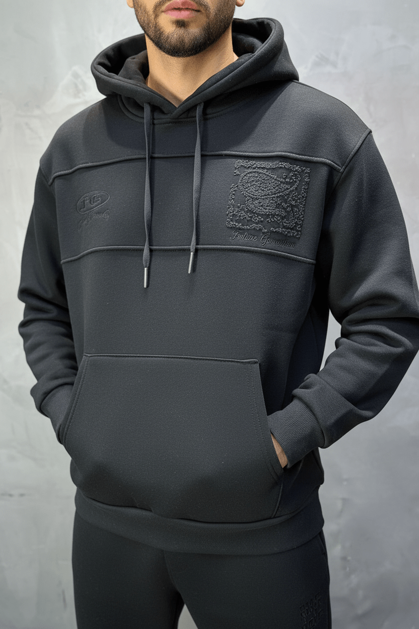 Hoodie régular size noire "Future Generation" - ZG PREMIUM