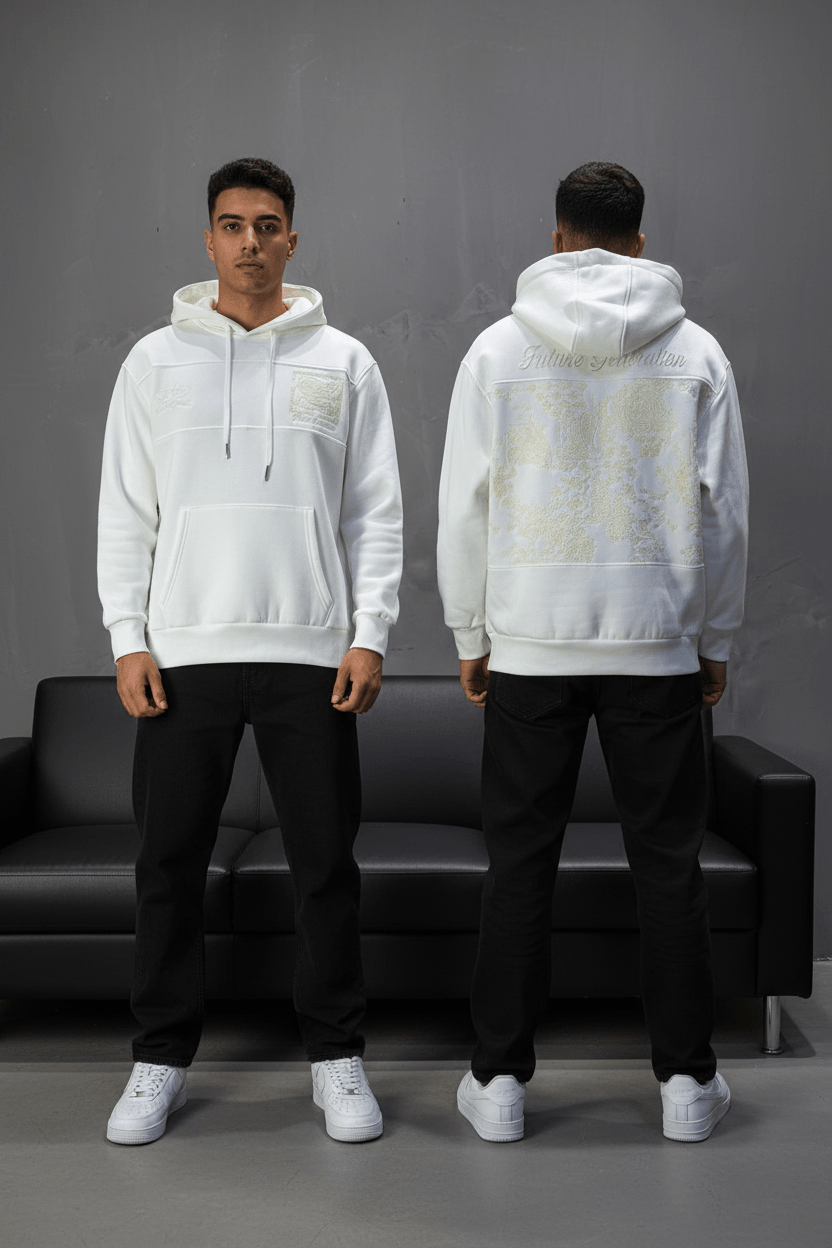 Hoodie régular size blanc "Future Generation" - ZG PREMIUM