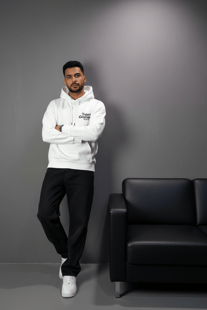 Hoodie régular size Blanc "Cadre Baroque" - ZG PREMIUM