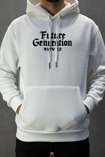 Hoodie régular size Blanc "Cadre Baroque" - ZG PREMIUM
