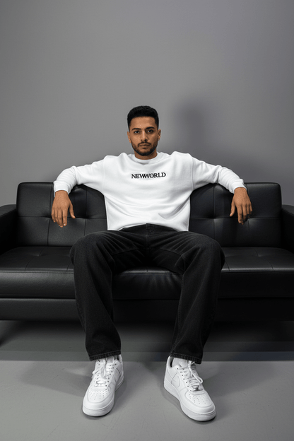 Sweat-shirt Blanc "NEWWORLD" - ZG PREMIUM