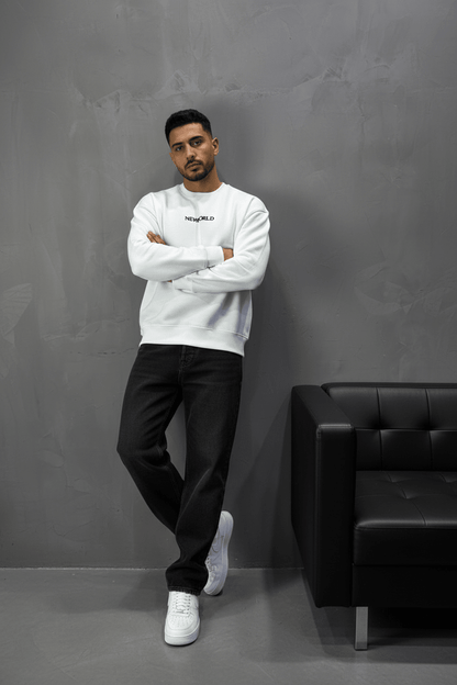 Sweat-shirt Blanc "NEWWORLD" - ZG PREMIUM
