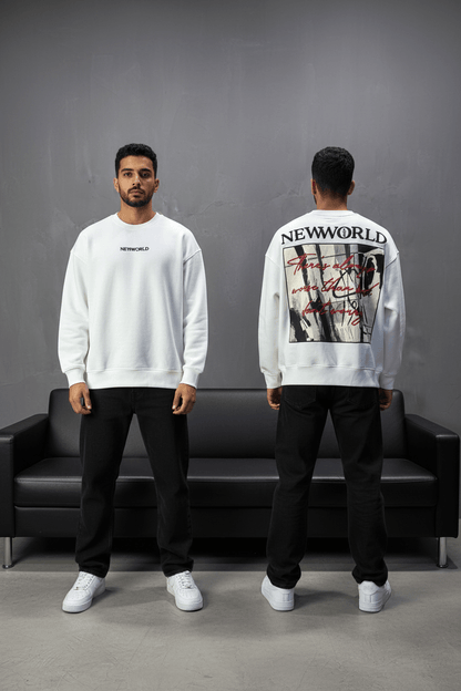 Sweat-shirt Blanc "NEWWORLD" - ZG PREMIUM