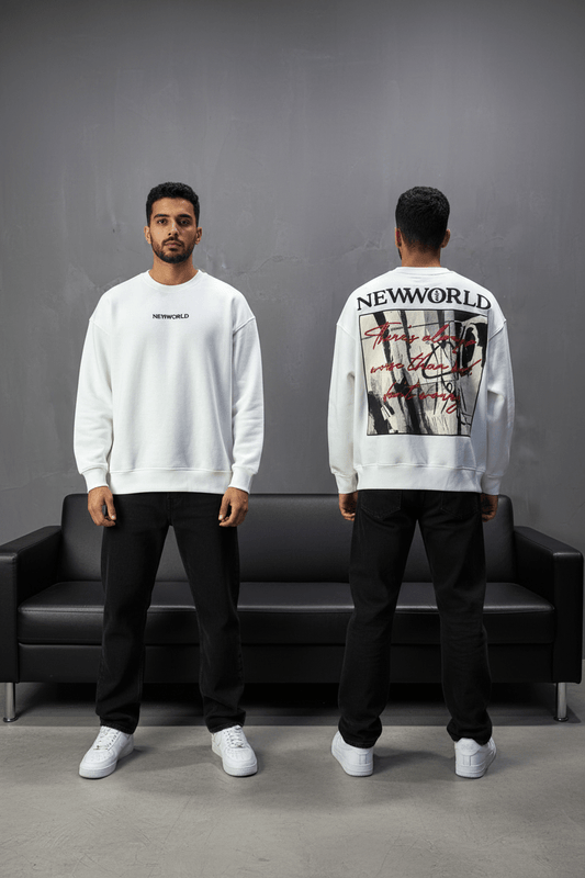 Sweat-shirt Blanc "NEWWORLD" - ZG PREMIUM
