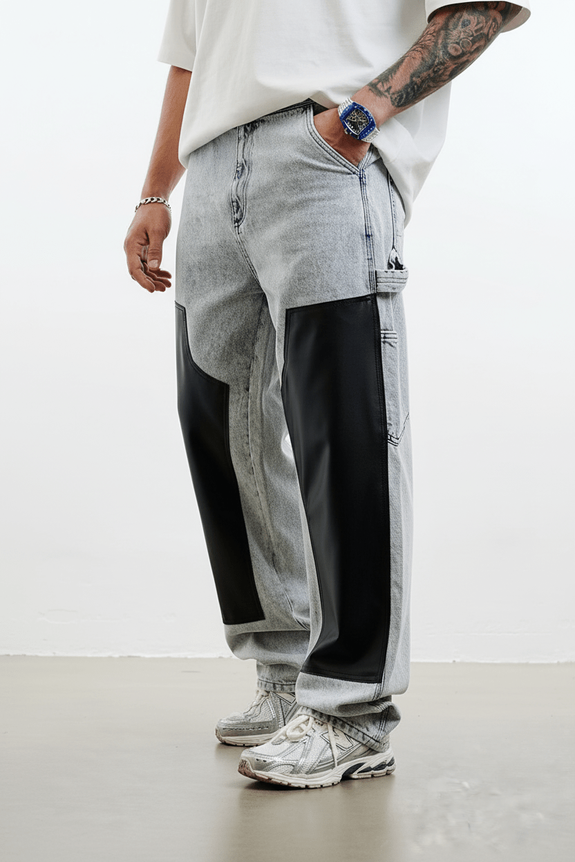 Jeans baggy large en denim gris ES3058 - ZG PREMIUM