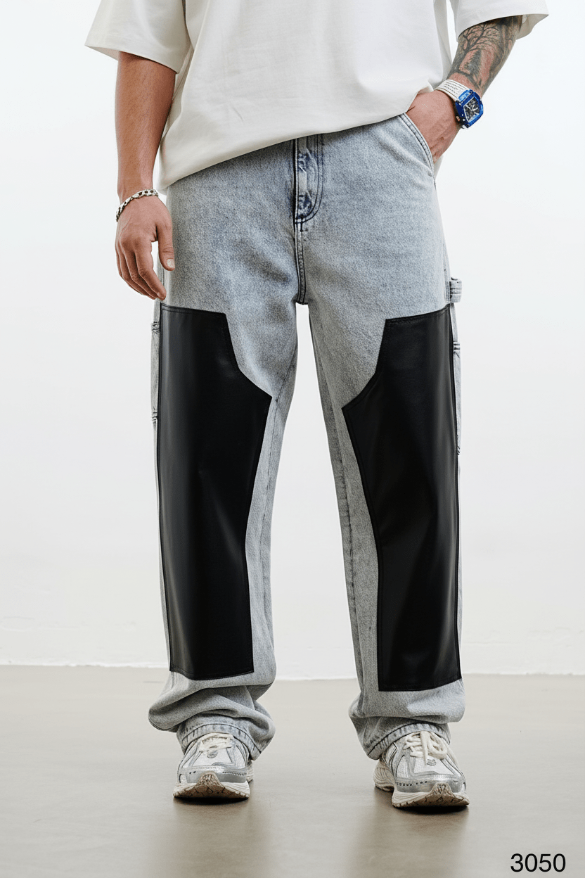 Jeans baggy large en denim gris ES3058 - ZG PREMIUM