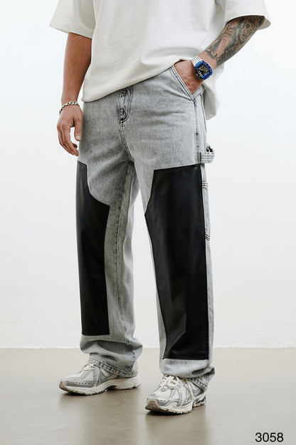 Jeans baggy large en denim gris ES3058 - ZG PREMIUM