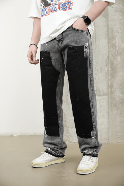 Jeans Large Bicolore Gris et Noir C1169 - ZG PREMIUM