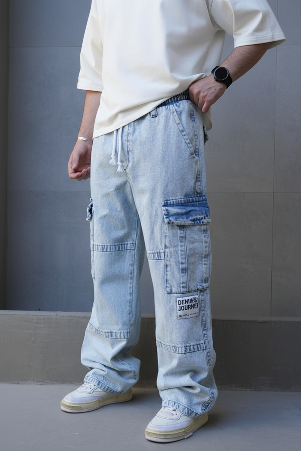 Jeans Cargo Large Blue Claire "DENIM JOURNEY" C1283
