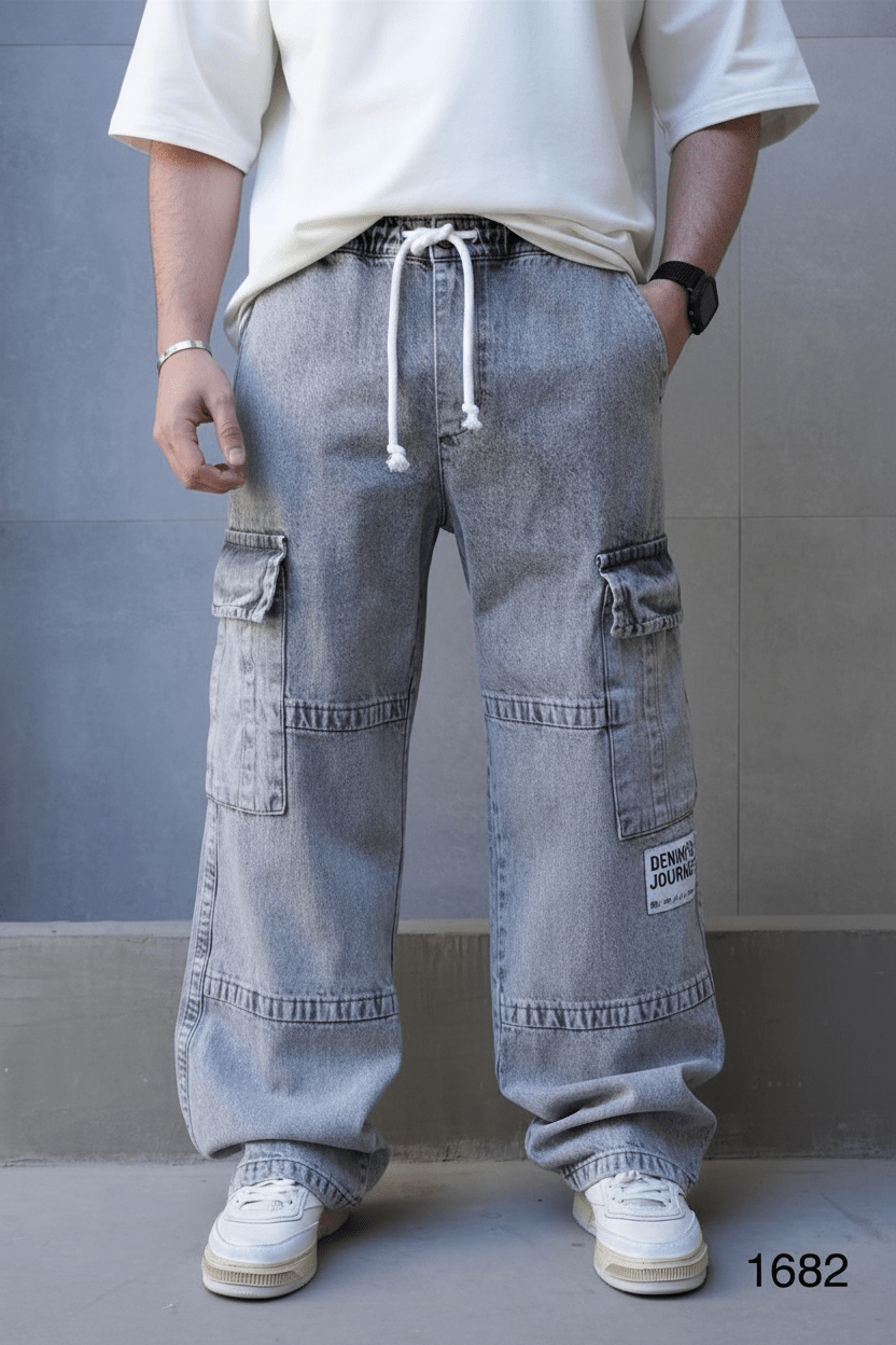 Jeans Cargo Large Gris "DENIM JOURNEY" C1282 - ZG PREMIUM