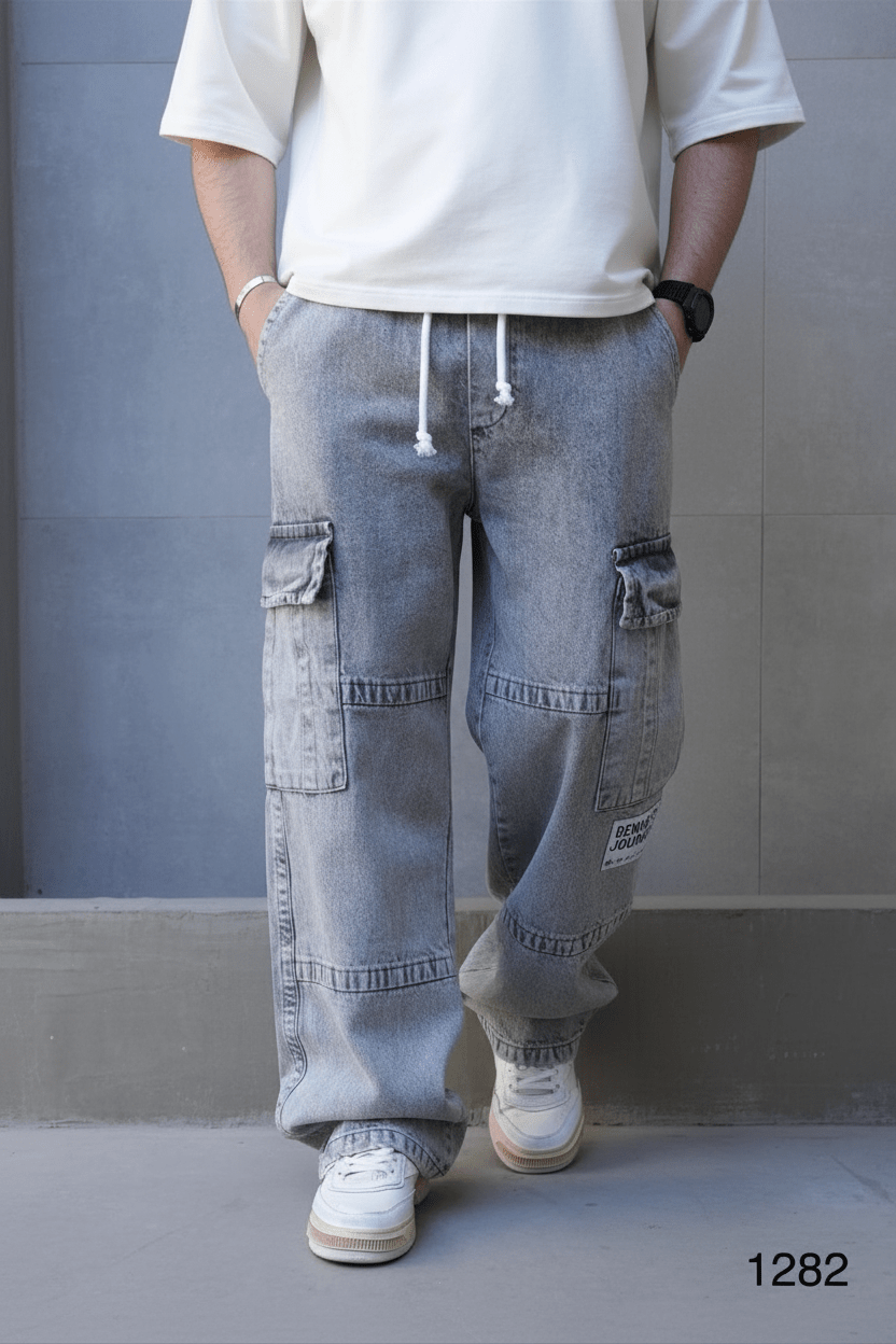 Jeans Cargo Large Gris "DENIM JOURNEY" C1282 - ZG PREMIUM