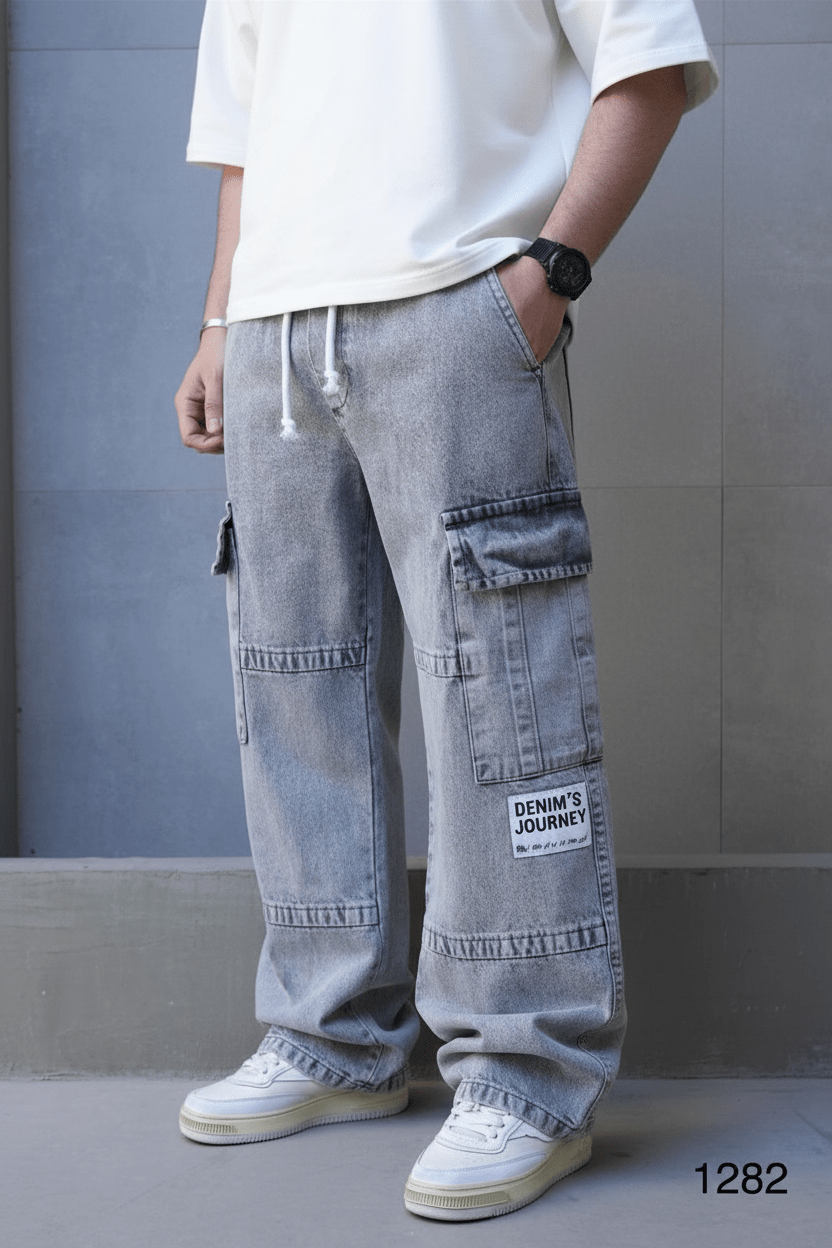 Jeans Cargo Large Gris "DENIM JOURNEY" C1282 - ZG PREMIUM