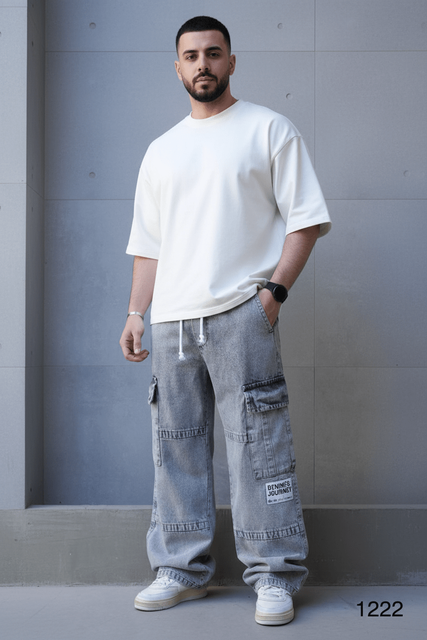 Jeans Cargo Large Gris "DENIM JOURNEY" C1282 - ZG PREMIUM