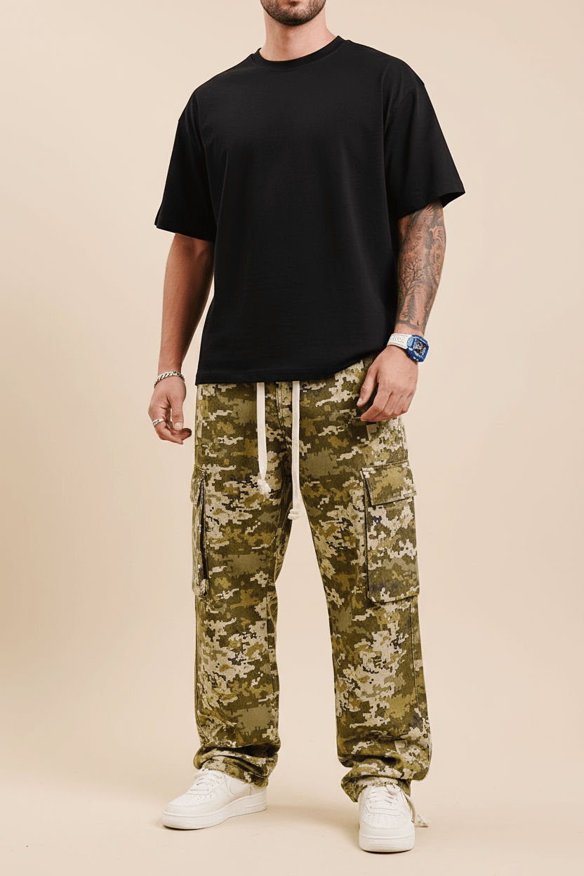 Pantalon Cargo Large Camouflage Numérique ES3173 - ZG PREMIUM