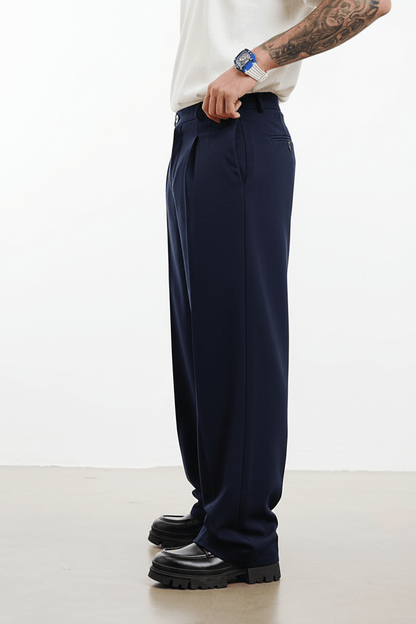 Pantalon Large bleu marine à Plis BGY1029 - ZG PREMIUM
