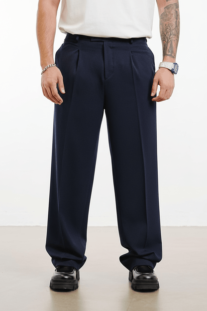 Pantalon Large bleu marine à Plis BGY1029 - ZG PREMIUM