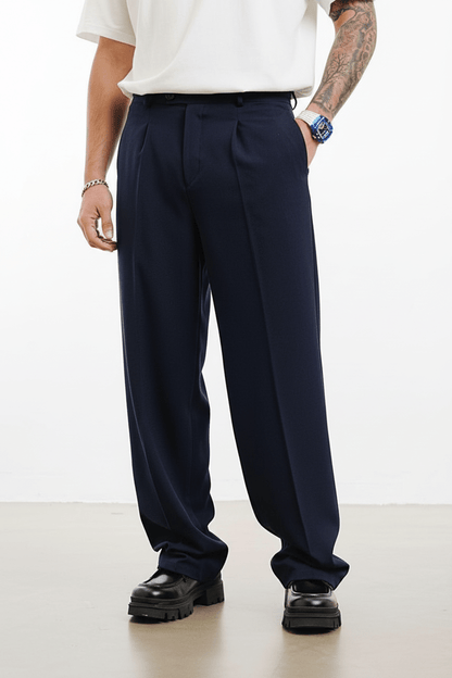 Pantalon Large bleu marine à Plis BGY1029 - ZG PREMIUM