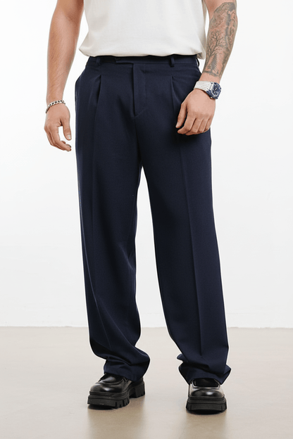 Pantalon Large bleu marine à Plis BGY1029 - ZG PREMIUM