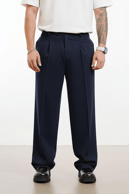 Pantalon Large bleu marine à Plis BGY1029 - ZG PREMIUM