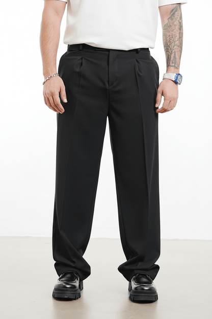 Pantalon Large noire à Plis BGY1029 - ZG PREMIUM