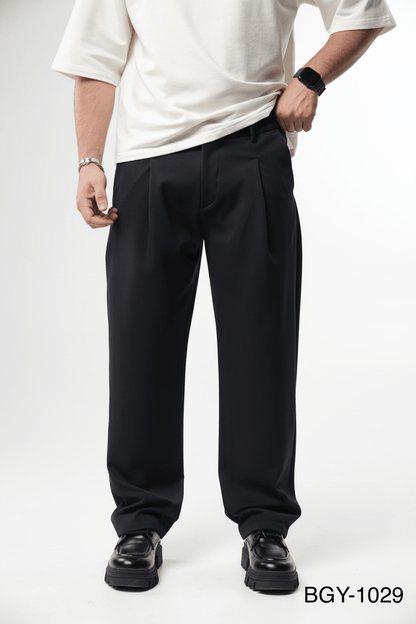 Pantalon Large noire à Plis BGY1029 - ZG PREMIUM