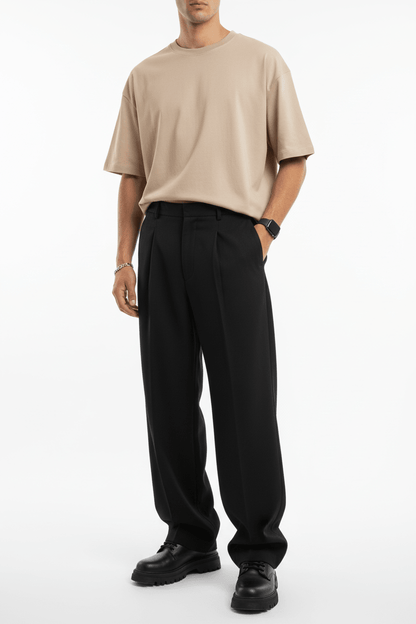 Pantalon Large noire à Plis BGY1029 - ZG PREMIUM