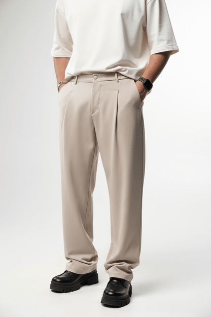 Pantalon Large beige à Plis BGY1029 - ZG PREMIUM