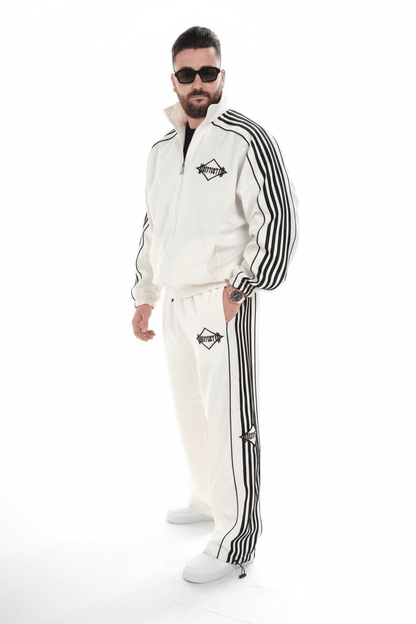 Ensemble Survêtement blanc avec Bandes Blanches HG259 - ZG PREMIUM
