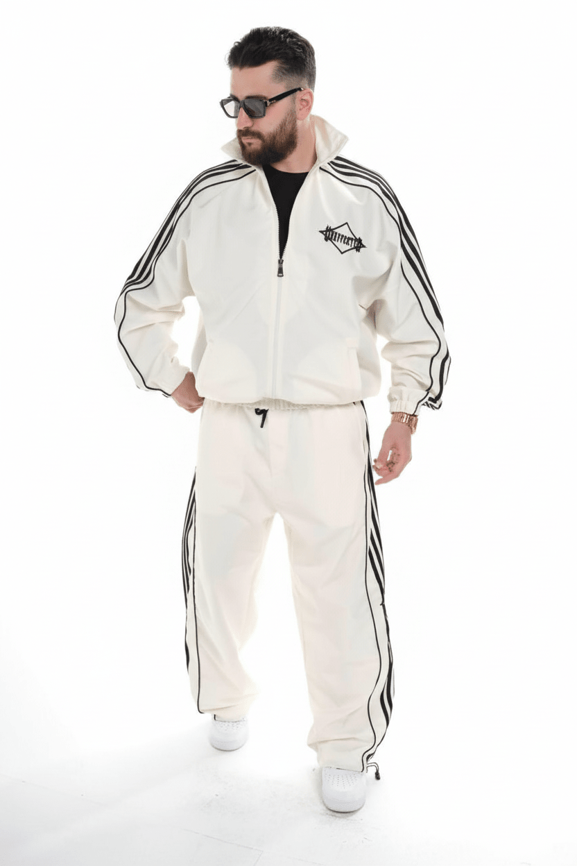Ensemble Survêtement blanc avec Bandes Blanches HG259 - ZG PREMIUM
